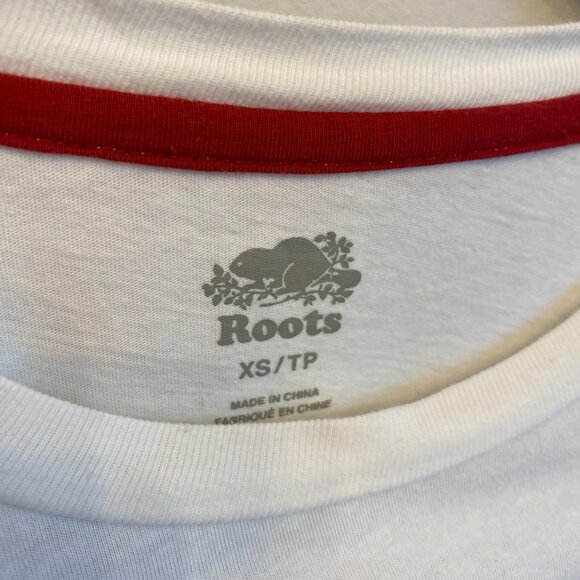 Roots Graphic Logo T-Shirt – White, Size XS - Picture 3 of 3